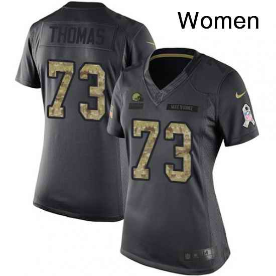 Womens Nike Cleveland Browns 73 Joe Thomas Limited Black 2016 Salute to Service NFL Jersey